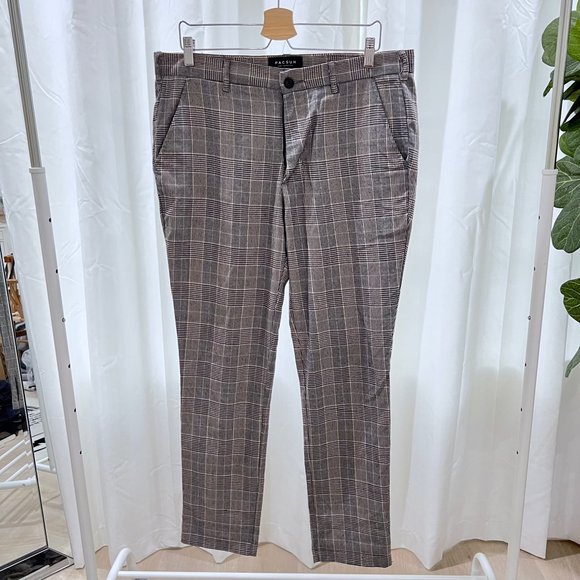 Pacsun Plaid Twill Straight Fit Formal Pants - Picture 1 of 8